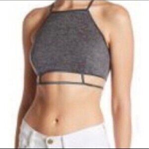 Line & Dot Charcoal Gray Bralette NWT